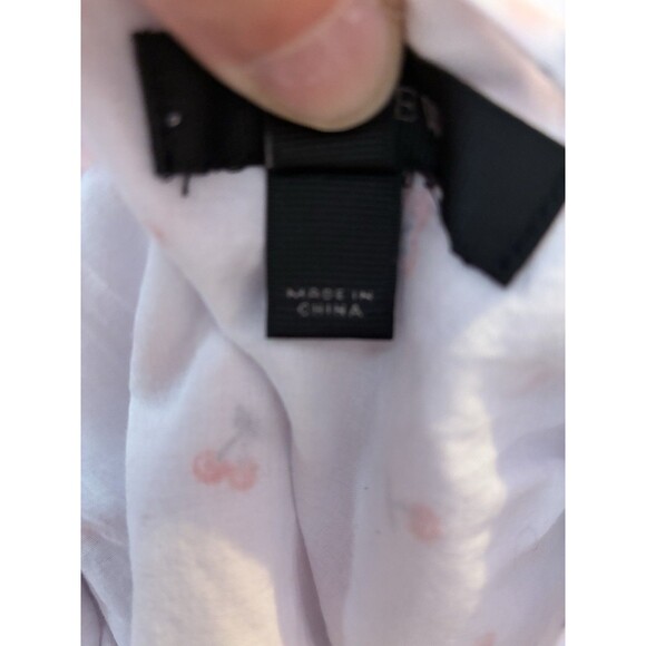 J.Crew Size 0 Cherry Print Sleeveless Tie Neck Cotton Silk Blouse Top - Picture 11 of 12